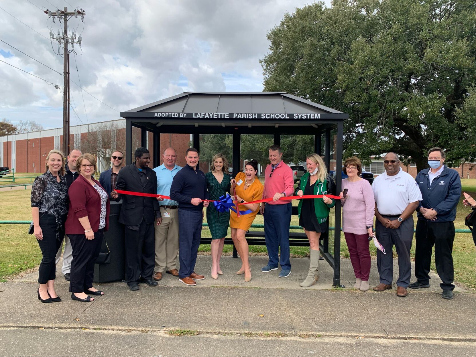 Catching the bus outside Lafayette High? There’s a new covered stop in hopes more students ride free